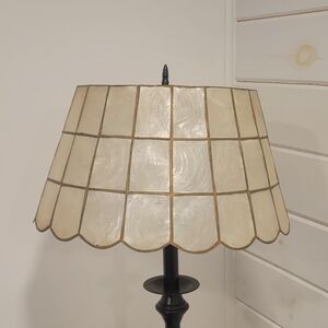 Vintage Capiz Shell And Brass Lampshade